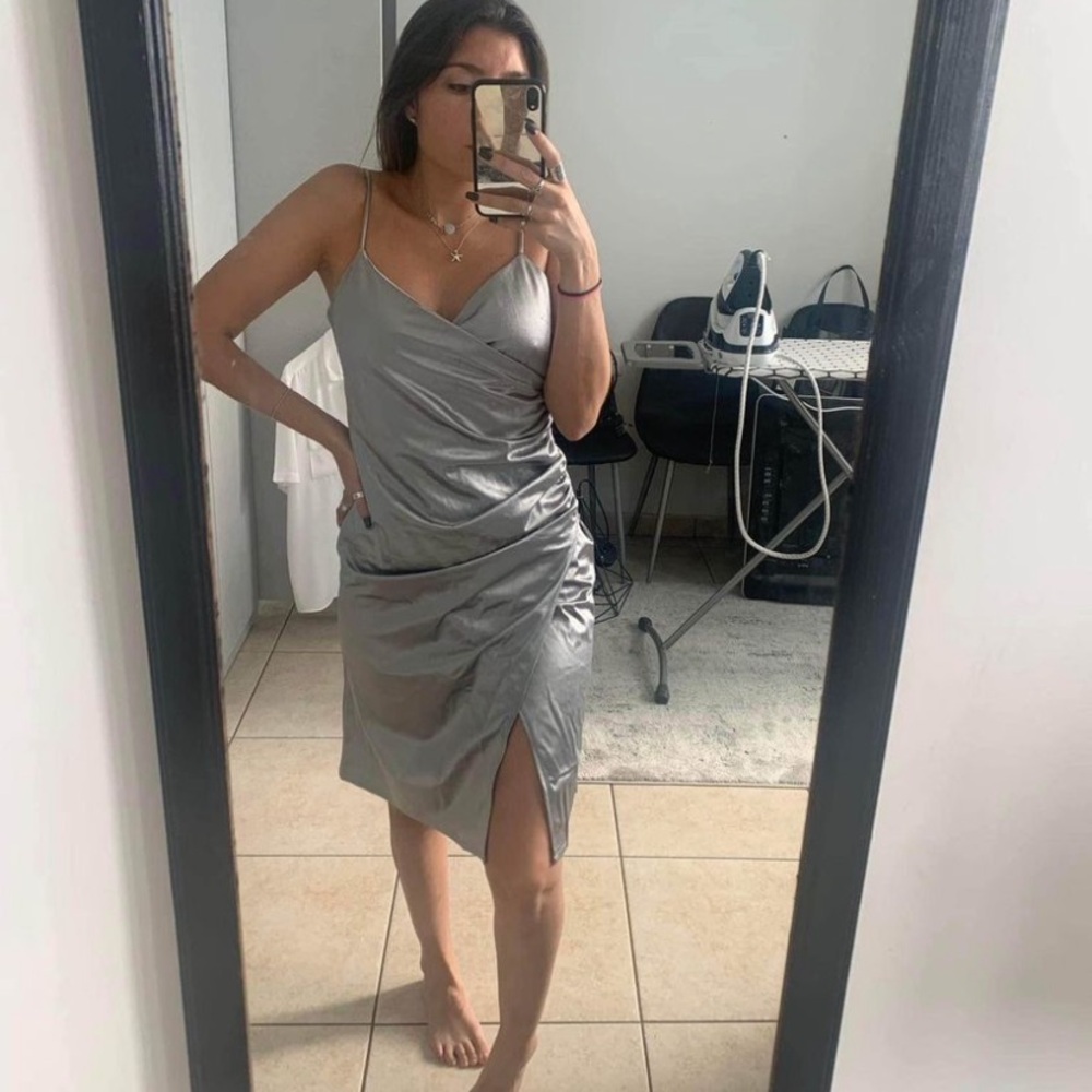 April size 2 silver grey dress.